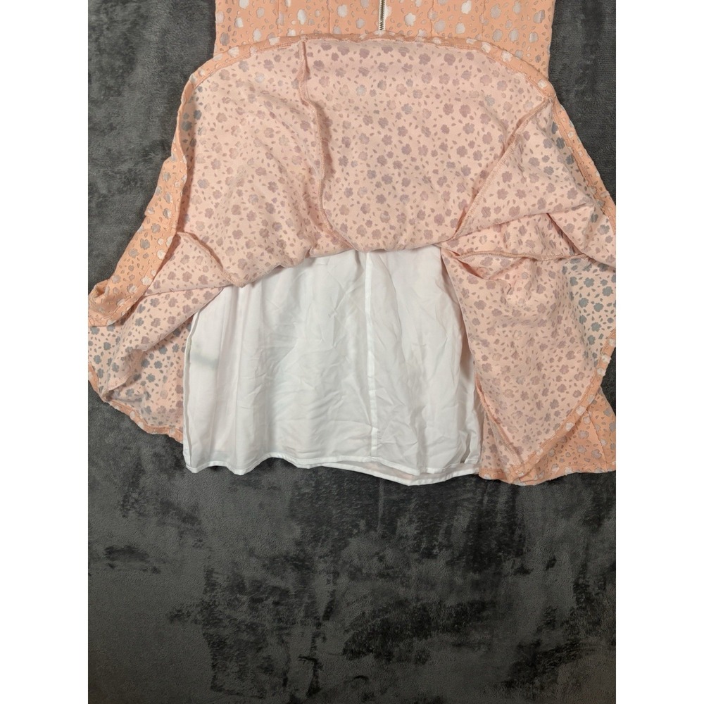 Calvin Klein Nectar Peach floral perforated fit-and-flare dress Women's Size 12 - Picture 6 of 6